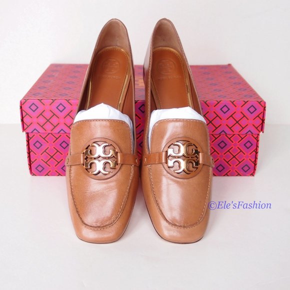 NIB Tory Burch Metal Miller 15mm Leather Loafer TAN US 7 7.5 8 8.5 9 AUTHENTIC - Picture 3 of 16